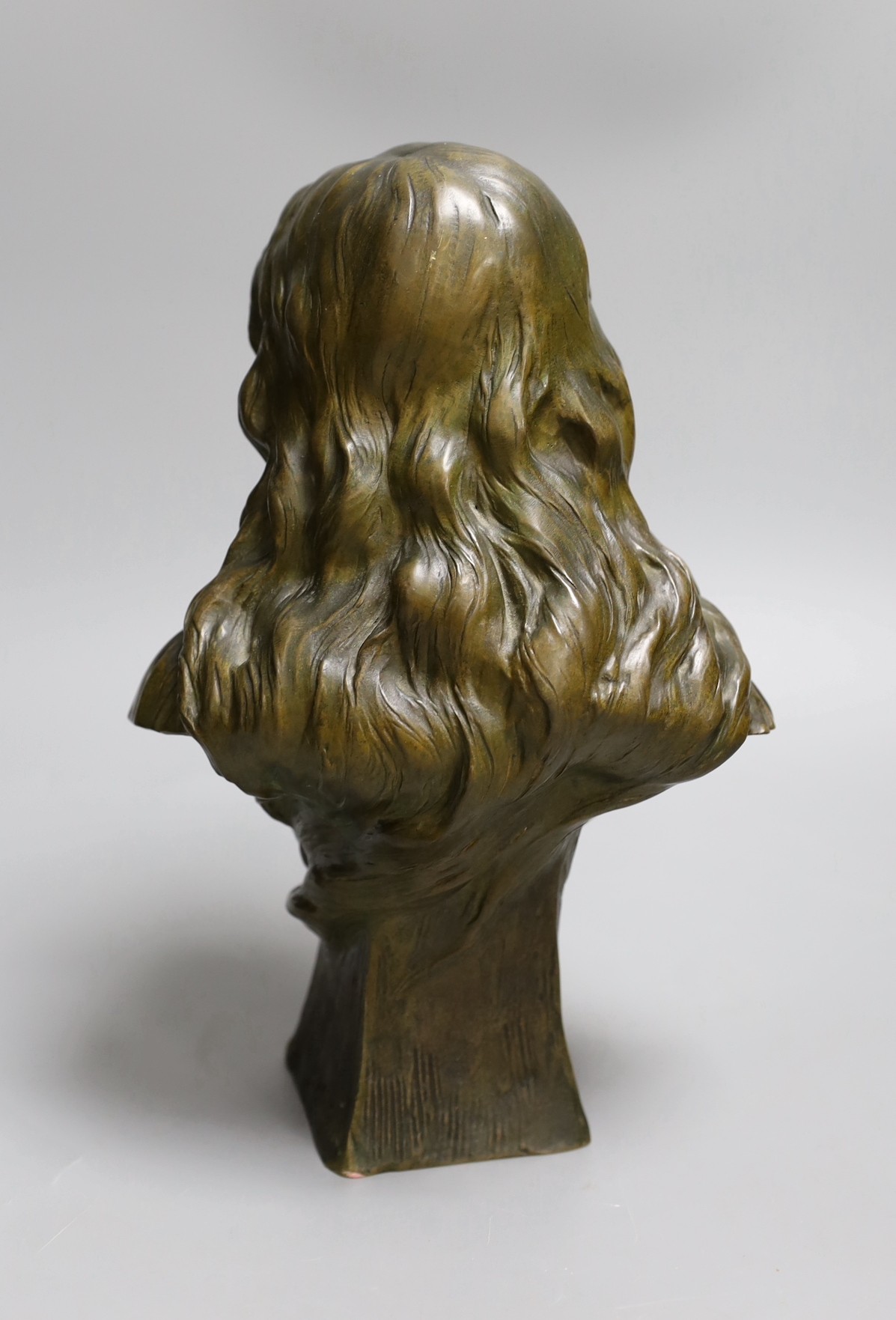 Paul Eugene Mengin (1853-1937), a bronze bust of a lady, “Susse Freres” stamp, 26cm